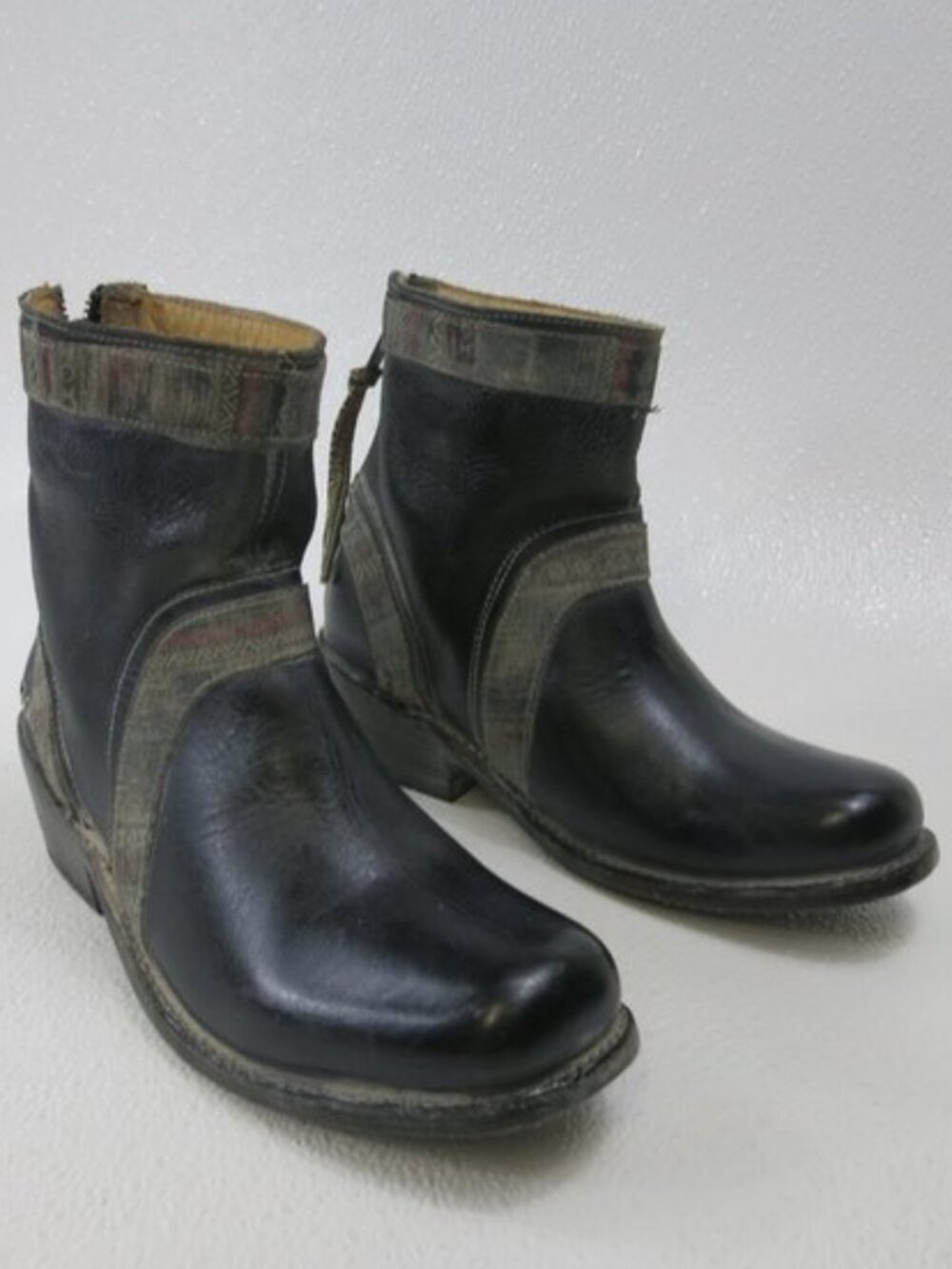 Bed Stu Zippered Leather Booties Boots Shoes Women's Dress Footwear Sz 6.5